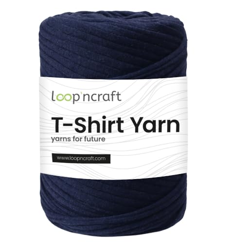 Textilgarn, Dunkles Indigo, Loopncraft, 350g, T-Shirt Yarn, Recyling Garn von Loopncraft