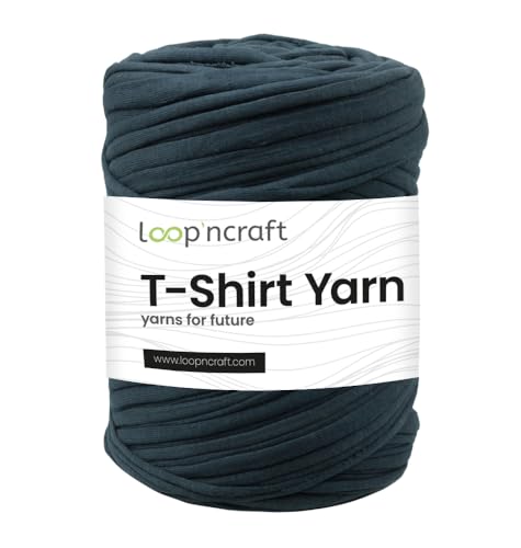 Textilgarn, Holzkohlenfarbe, Loopncraft, 350g, T-Shirt Yarn, Recyling Garn von Loopncraft
