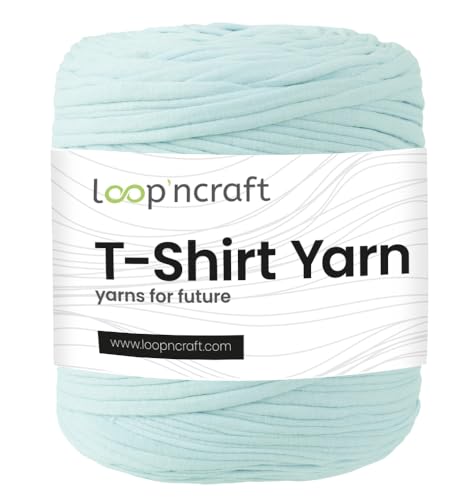 Textilgarn, Kristallblau, Loopncraft, 750g, T-Shirt Yarn, Recyling Garn von Loopncraft