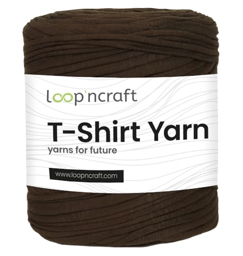 Textilgarn, Mokka Braun, Loopncraft, 750g, T-Shirt Yarn, Recyling Garn von Loopncraft