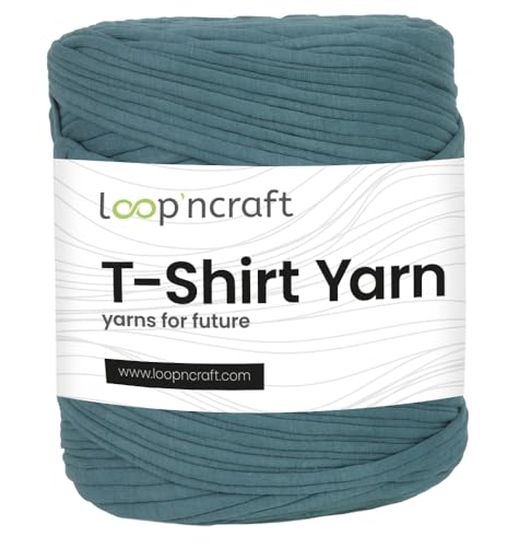 Textilgarn, Petrolgrün, Loopncraft, 750g, T-Shirt Yarn, Recyling Garn von Loopncraft