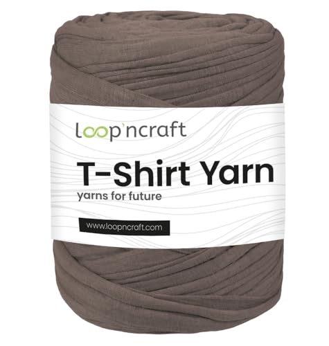 Textilgarn, Taupe, Loopncraft, 350g, T-Shirt Yarn, Recyling Garn von Loopncraft