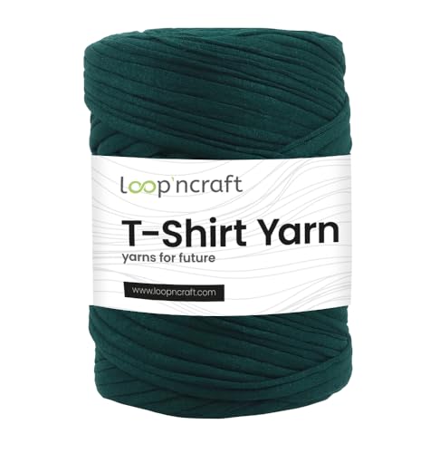 Textilgarn, Waldgrün, Loopncraft, 350g, T-Shirt Yarn, Recyling Garn von Loopncraft