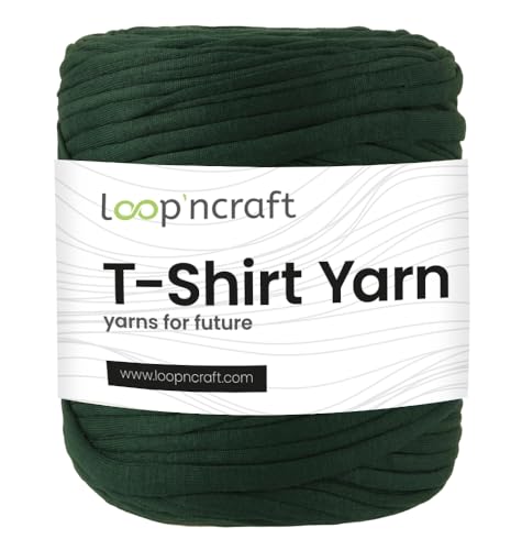 Textilgarn, Waldgrün, Loopncraft, 750g, T-Shirt Yarn, Recyling Garn von Loopncraft