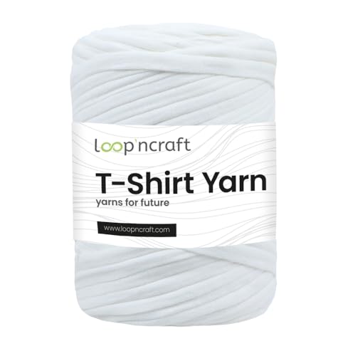 Textilgarn, Zuckerweiß, Loopncraft, 350g, T-Shirt Yarn, Recyling Garn von Loopncraft