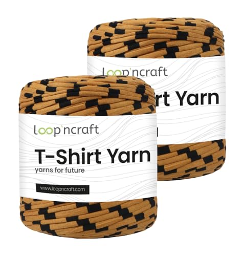 Textilgarn 2er-Set, Marsupilami, Loopncraft, 2 X 750g, T-Shirt Yarn, Recyling Garn von Loopncraft