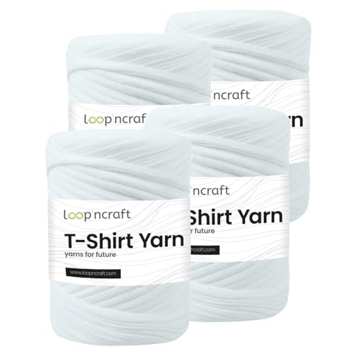 Textilgarn, Zuckerweiß, Loopncraft, 350g, T-Shirt Yarn, Recyling Garn von Loopncraft