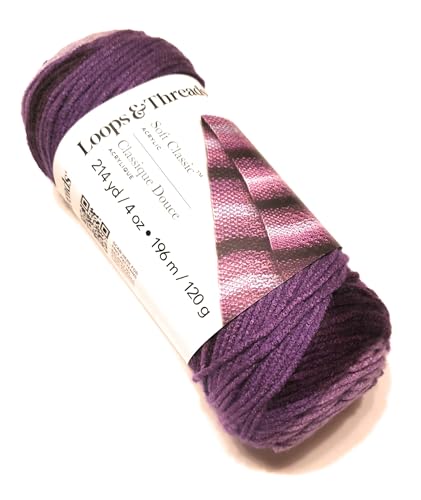 Weiches klassisches Garn von Loops & Threads – 210 Meter – Medium (4) – Violett-Ombré von Loops & Threads