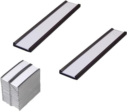 30 magnetische Etikettenhalter mit Schutzfolien aus transparentem Kunststoff für Metallregal, magnetische Etiketten und Etiketten (7,6 x 2,5 cm) von Loopunk