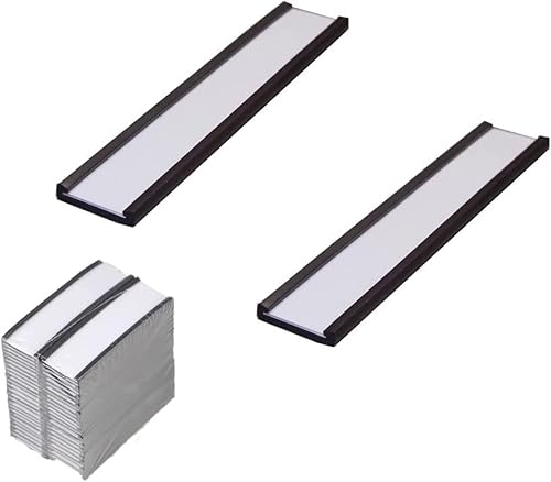 Magnetische Etikettenhalter mit Schutzfolien aus Kunststoff, transparent, für Metallregal, magnetische Etiketten und Etiketten (7,6 x 2,5 cm), 30 Stück von Loopunk