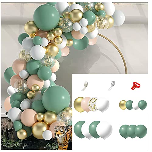 Luftballons Girlande Grün, Ballon Girlande Grün, 117 Stück Olive Grün Gold Ballons, Geburtstag Party von Loopunk