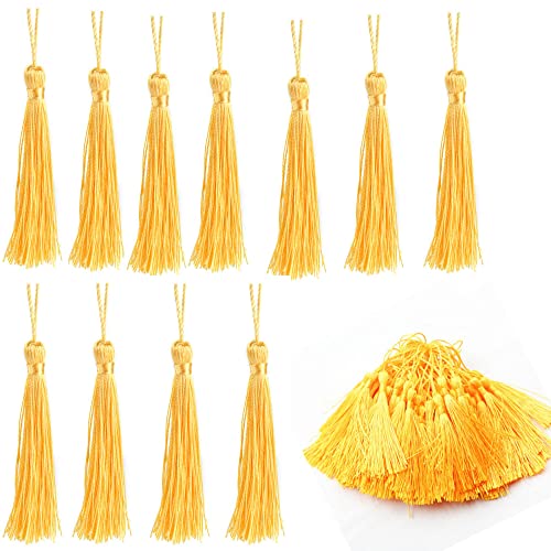 Quasten für Lesezeichen, Mini-Quasten für Dekoration von Quasten, dekorative Lesezeichen mit Schnur für Lesezeichen, Schlüsselanhänger, 100 Stück Gold, 15 cm Quasten für Lesezeichen, Mini-Quasten für Dekoration von Quasten, dekorative Lesezeichen mit Schnur für Lesezeichen, Schlüsselanhänger, 100 Stück Gold, 15 cm von Loopunk