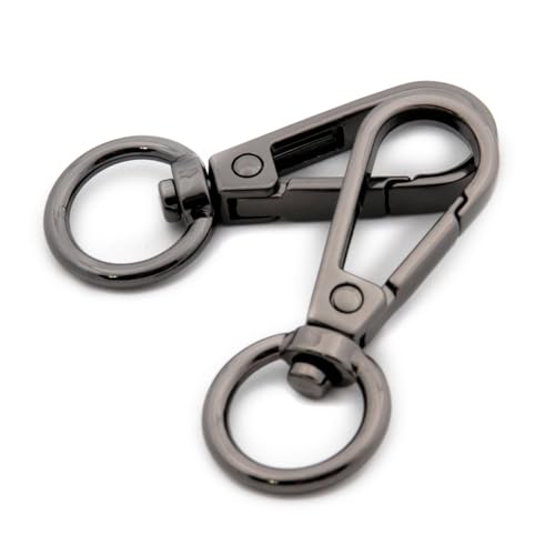 Drehhaken mit D-Ring, 10 Stück Geldbörsen, Karabinerverschlüsse, modische Clips, Geldbörsenherstellung, (Gunmetal) von Loosco
