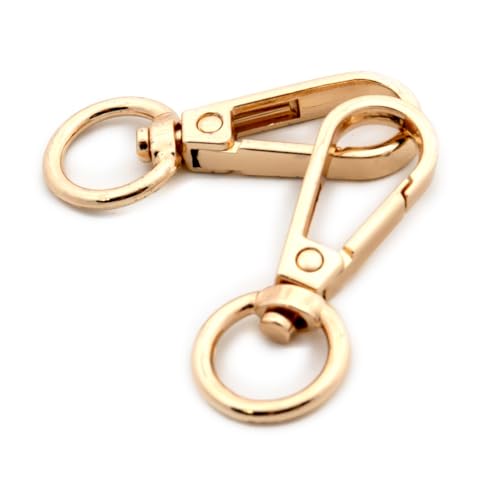 Drehhaken mit D-Ring, 10 Stück Geldbörsen, Karabinerverschlüsse, modische Clips, Geldbörsenherstellung (Gold) von Loosco