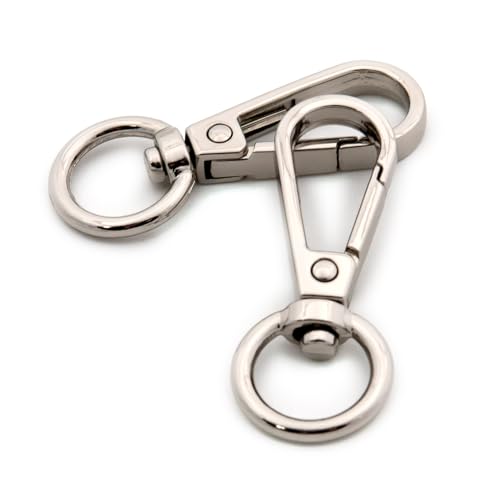 Drehhaken mit D-Ring, 10 Stück Geldbörsen, Karabinerverschlüsse, modische Clips, Geldbörsenherstellung (Silber) von Loosco