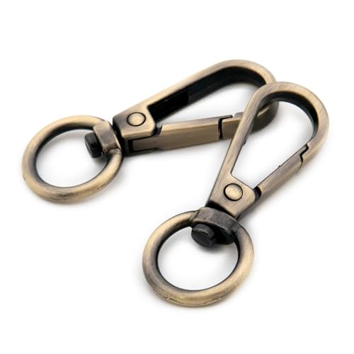 Drehhaken mit D-Ring, 10 Stück Geldbörsen, Karabinerverschlüsse, modische Clips, Geldbörsenherstellung (gebürstetes Messing) von Loosco