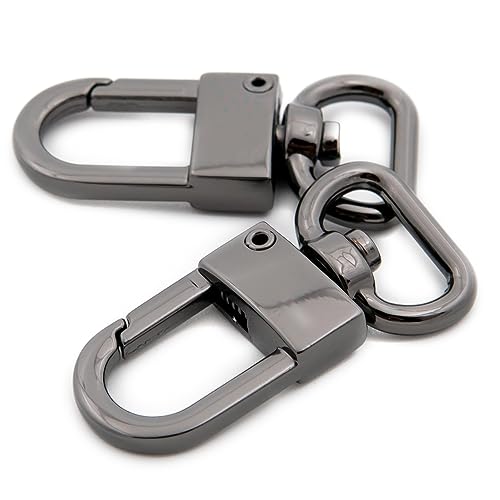Karabinerhaken mit Drehgelenk, 10 Stück, Karabinerverschlüsse, Taschenanhänger für Ersatz, Handwerk, Schlüsselband, Geldbörse, Gunmetal, 1,6 cm (5/9 Zoll) von Loosco