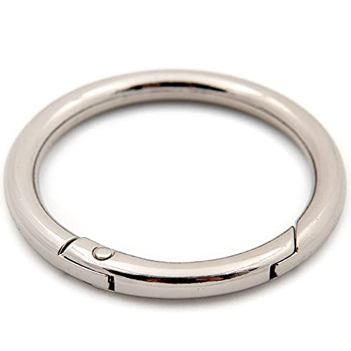 Loosco O-Ring mit Federöffnung, Schnappverschluss, Schnalle, Charm, Geldbörsenherstellung (Silber, 5,1 cm) von Loosco