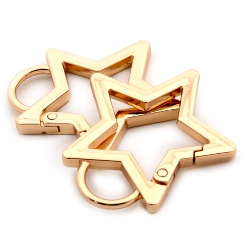 Metall-Sternring-Clips, Federöffnung, Schlüsselringhalter für Geldbörsen, goldfarben, 10 Stück von Loosco