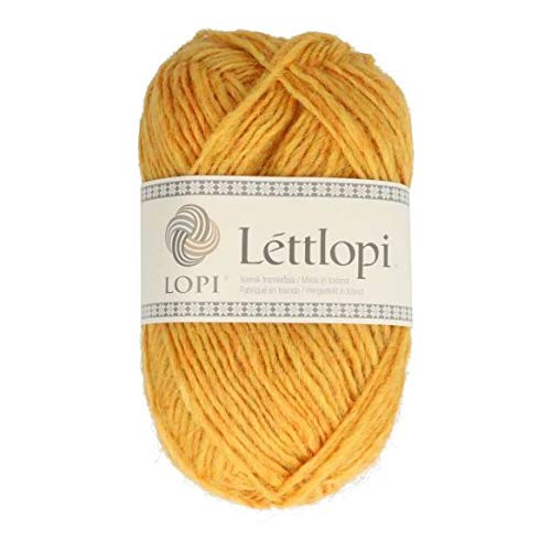 Lettlopi Wolle, Islandwolle zum Stricken von Islandpullovern, Norwegermuster | 100% Wolle (1703 | gelb) von Lopi