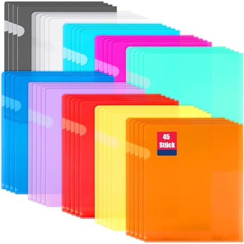 Loppdece 45 Stück Aktenhülle Dokumentenordner, 8 Farben Aktenhülle A4, Dokumententaschen A4, Kumententaschen für die Aufbewahrung von Papier, Bunt Dokumenten Mappen für das Büro der Schule Loppdece 45 Stück Aktenhülle Dokumentenordner, 8 Farben Aktenhülle A4, Dokumententaschen A4, Kumententaschen für die Aufbewahrung von Papier, Bunt Dokumenten Mappen für das Büro der Schule von Loppdece