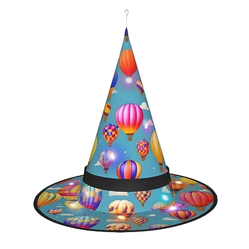 Hexenhut mit bunten Luftballons, Halloween-Hexenhut mit LED-Licht, Cosplay, Party-Dekoration Hexenhut mit bunten Luftballons, Halloween-Hexenhut mit LED-Licht, Cosplay, Party-Dekoration von Loppott