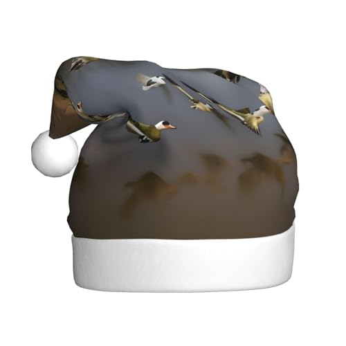 Loppott Weihnachtsmütze für Erwachsene, Motiv: Jagd, fliegende Wildenten, Weihnachtsmütze für Weihnachten, Neujahr, Feiertage, Party Loppott Weihnachtsmütze für Erwachsene, Motiv: Jagd, fliegende Wildenten, Weihnachtsmütze für Weihnachten, Neujahr, Feiertage, Party von Loppott