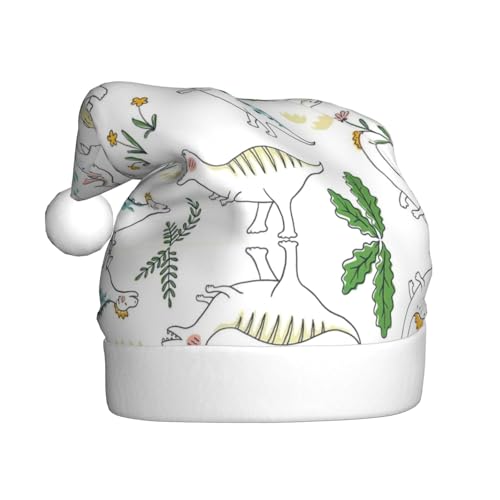 Loppott Weihnachtsmütze mit Dinosaurier-Motiv für Erwachsene, Weihnachtsmützen für Weihnachten, Neujahr, Feiertage von Loppott