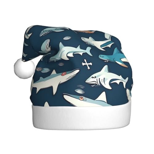 Loppott Weihnachtsmütze mit Hai-Motiv, nautischer Druck, für Erwachsene, Weihnachtsmützen für Weihnachten, Neujahr, Feiertage Loppott Weihnachtsmütze mit Hai-Motiv, nautischer Druck, für Erwachsene, Weihnachtsmützen für Weihnachten, Neujahr, Feiertage von Loppott