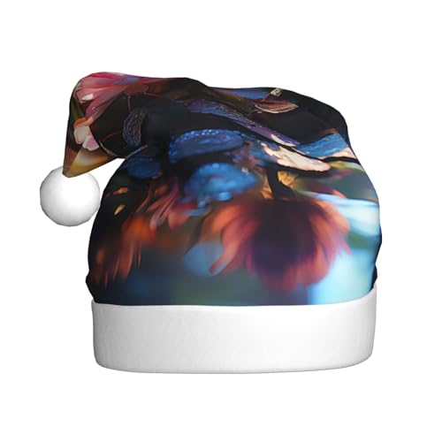 Loppott Weihnachtsmütze mit Libelle mit Seerosenaufdruck, für Erwachsene, Weihnachtsmützen für Weihnachten, Neujahr, Feiertagsparty Loppott Weihnachtsmütze mit Libelle mit Seerosenaufdruck, für Erwachsene, Weihnachtsmützen für Weihnachten, Neujahr, Feiertagsparty von Loppott