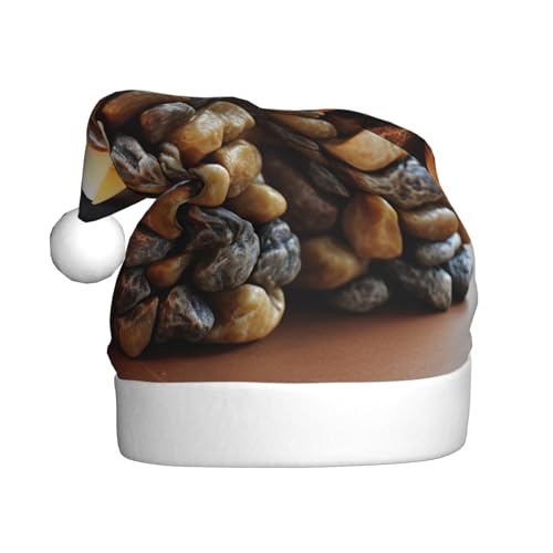 Loppott Weihnachtsmütze mit Stein-Kerzen-Aufdruck für Erwachsene, Weihnachtsmützen für Weihnachten, Neujahr, Feiertage von Loppott