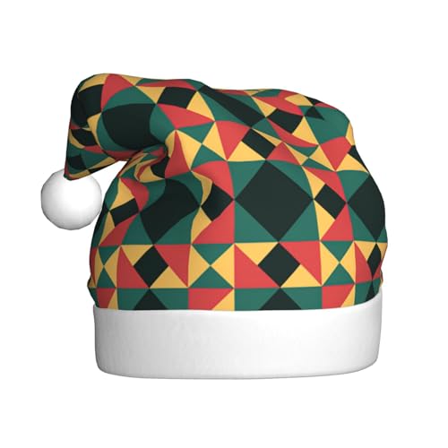 Loppott Weihnachtsmütze mit geometrischem Aufdruck für Erwachsene, Weihnachtsmützen für Weihnachten, Neujahr, Feiertage von Loppott
