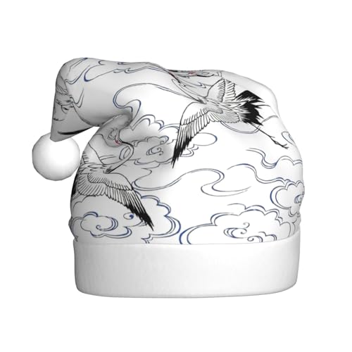 Loppott Weihnachtsmütze mit japanischem Kranichdruck, für Erwachsene, Weihnachtsmützen für Weihnachten, Neujahr, Feiertage Loppott Weihnachtsmütze mit japanischem Kranichdruck, für Erwachsene, Weihnachtsmützen für Weihnachten, Neujahr, Feiertage von Loppott