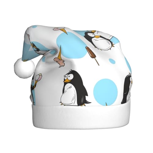 Loppott Weihnachtsmütze mit niedlichem Pinguin-Aufdruck für Erwachsene, Weihnachtsmützen für Weihnachten, Neujahr, Feiertage von Loppott