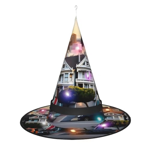San Francisco Hexenhut, Halloween-Hexenhut mit LED-Licht, Cosplay, Party-Dekoration von Loppott