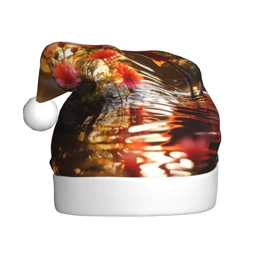 Weihnachtsmütze mit Flamingo-Motiv für Erwachsene, Weihnachtsmütze für Weihnachten, Neujahr, Feiertage von Loppott