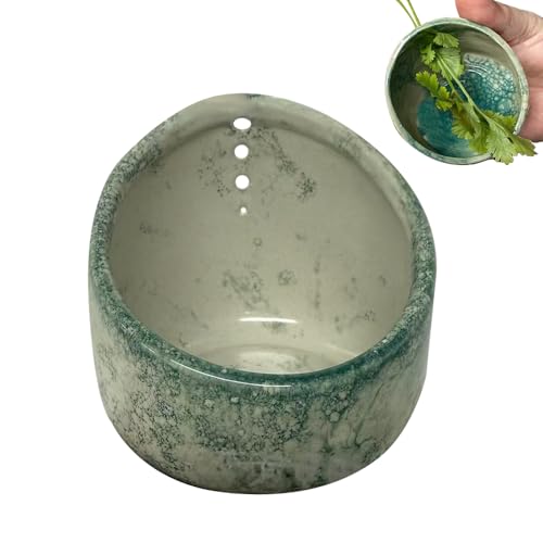 Kräuterabstreifer, Keramik Kräuter Abisolierschale, 4 Hole Pottery Herb Stripper, Handgefertigte Kleine Keramik Stripper Schüssel, Küchen Werkzeuge zum Entfernen von Blättern (Blase) von Lopreg