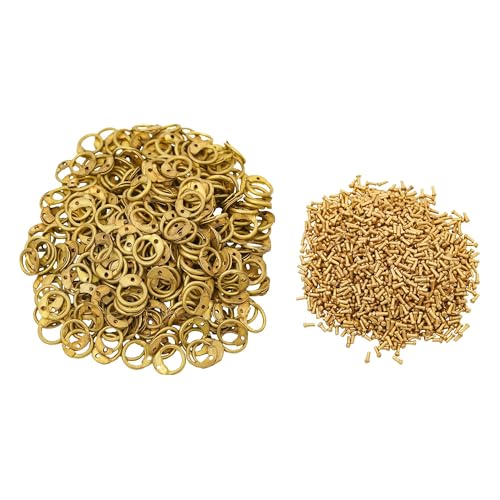 Lord of Battles 200 g - 1 kg Kettennetz-Ringe für Rüstung, perfekt für DIY-Projekte und Rüstungsreparaturen (200 g Messing, runde Ringe mit Kuppelnieten, 9 mm, 18 Gauge) von Lord of Battles
