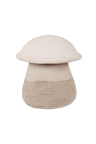 Lorena Canals Korb Baby Mushroom 97% Baumwolle 3% andere Fasern -Natur, Leinen, Boden braun- 23x27 cm von Lorena Canals