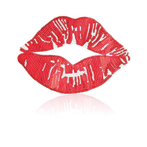 DIY Kleidung Nähen Patch Pailletten Rote Lippen Große Applique Mode-Accessoires für T-Shirt DIY Kleidung Nähen Patch Pailletten Rote Lippen Große Applique Mode-Accessoires für T-Shirt von Lorigun