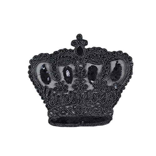 Lorigun DIY Kleidung Nähen Patch Pailletten Seil Schwarze Krone Große Applique Mode-Accessoires für T-Shirt Lorigun DIY Kleidung Nähen Patch Pailletten Seil Schwarze Krone Große Applique Mode-Accessoires für T-Shirt von Lorigun