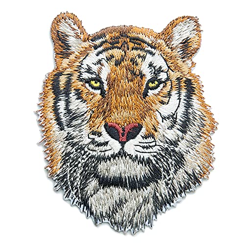 Lorigun 2 stücke DIY Tiger aufbügeln Patch gestickte Applikationen Kleidung Patches Kleidung nähen Stickerei prozess von Lorigun