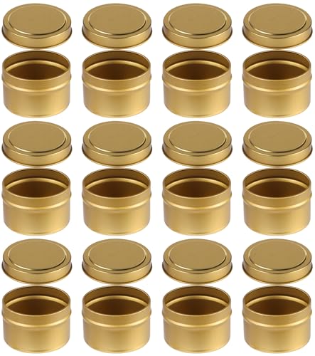 Lostwry 12 Stück Kerzendosen mit Deckel, Kerze Herstellung Von Behältern Dekorative Runde Metall Kerze Dosen leere Kerzengläser für DIY Kerze Gewürze, Schmuck, Pulver, Süßigkeiten, Salbe - Gold Lostwry 12 Stück Kerzendosen mit Deckel, Kerze Herstellung Von Behältern Dekorative Runde Metall Kerze Dosen leere Kerzengläser für DIY Kerze Gewürze, Schmuck, Pulver, Süßigkeiten, Salbe - Gold von Lostwry
