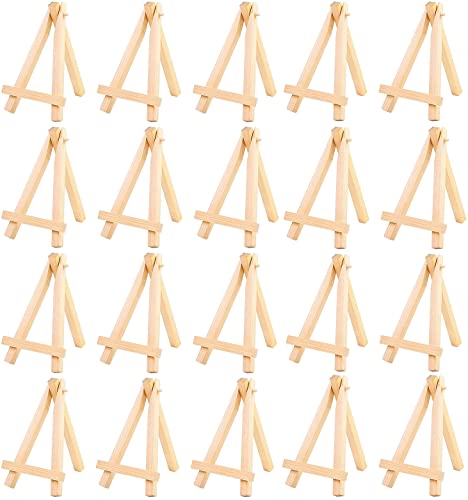 Mini-Holzstaffelei, 20 Stück, kleine Staffelei aus Holz, Mini-Ständer für Fotos, Visitenkarten, Fotoalben, Kunsthandwerk für Hochzeiten, Geburtstagsfeiern (9 x 16 cm) von Lostwry