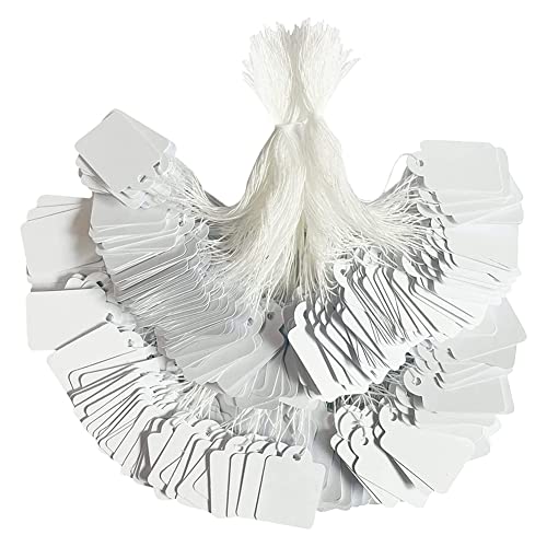 Losueeun 1000 Stück Preisschilder mit Befestigter Schnur, Kleine Papierpreisetiketten für Kleidung Zur Preisauszeichnung, Schmuck, Hofverkauf von Losueeun