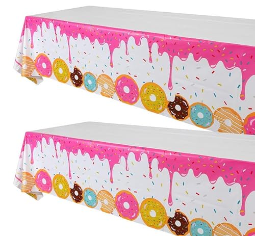 Losuya 1pcs Kunststoff Donuts Tischdecke Donuts Party Tischdecke für Kinder Donuts Geburtstag Party Dekationen von Losuya