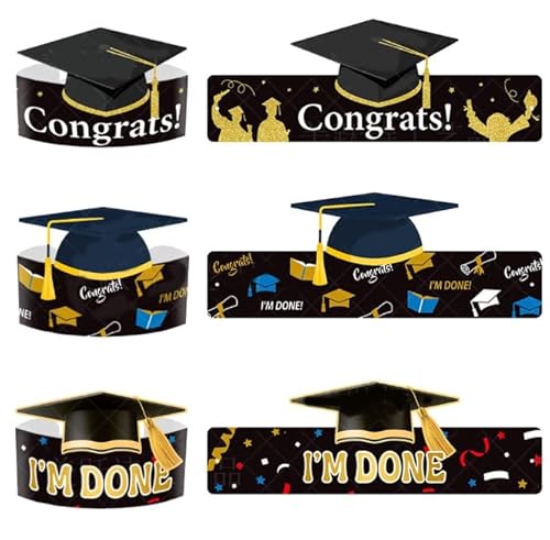 Losuya 9pcs Papier Graduation Cap Papier Hüte Krone für 2023 Graduate Party Glückwunsch Bevorzugungen Dekorationen von Losuya