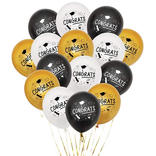 Losuya Abschlussfeier Latex Ballons Congrats Ballon Grad Party Supplies Dekorationen, 15PCS von Losuya
