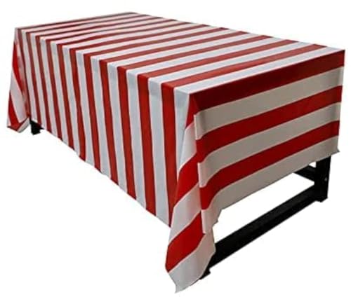 Losuya Rechteckige Tischdecke Rot Weiß Weihnachtstischdecke Kunststoff PVC Tischdecke für Partydekorationen von Losuya