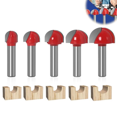 5PCS Abrundfräser 8mm Schaft, Rundfräser Abrundfräser Fräser Oberfräse Abrundfräser Fräser Kugelfräser Holzbearbeitung Fräser Rund Nase Cove Core Box Für Kantenfräse Frästisch - 12/16/19/22/25mm 5PCS Abrundfräser 8mm Schaft, Rundfräser Abrundfräser Fräser Oberfräse Abrundfräser Fräser Kugelfräser Holzbearbeitung Fräser Rund Nase Cove Core Box Für Kantenfräse Frästisch - 12/16/19/22/25mm von Lotbun